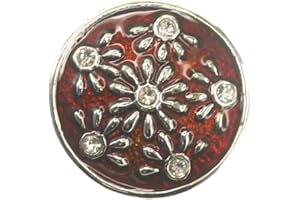 Creative-Beads Click-it Button, Charm, Druckknopf, Blumenwiese 18mm, f. Armbänder, Gürtel etc., braun