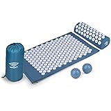 Umbro Tappetino con Punte e Cuscino - Tappetino Massaggiante - Agopressione - Alleviamento del Dolore - Blu