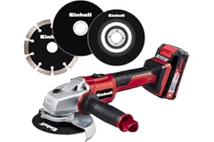 Happy People Einhell Kids Axxio 41766 Angle Grinder with 3 Interchangeable Grinding Wheels, Removable Handle, Replaceable Battery Unit Tool for Children with Sound Effects