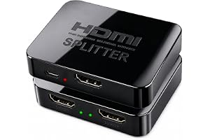 blicadijo HDMI-splitter 1 i 2 Out – 4K HDMI-distributör för två bildskärmar samtidigt, stöder HDCP 1.4, 3D, UHD 1080P, kompat