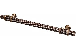 Decoranddecor Amelia - Knurled Cabinet Handles | Aluminium T-Bar Kitchen Cupboard Handles | Furniture Knobs | 320mm Hole Centre, Antique Copper