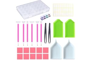 Jatidne DIY Diamond Painting Accessories Full Kit with Diamond Art Tool, Embroidery Box for Earrings, Beads, Necklace