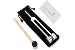 FRDELMA 128 Hz Stimmgabel,Stimmgabel zur Heilung Chakra Set Therapeutische Stimmgabel Stimmgabel-Set 128 Hz Stimmgabel Aluminiumlegierun mit Percussion Hammer Mallet,Schwarz Aufbewahrungstasche