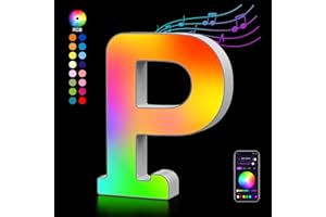 ‎KANGTAIXIN LED Buchstaben Lichter Alphabet, Led Leuchtbuchstabe Farblich Veränderbar mit USB-Netzteil, APP-Kontrolle, Dimmbar, Dekoration für Geburtstag Weihnachten Hochzeit Party Valentinstag - Buchstaben P