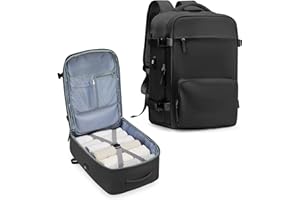 wassdins Mochila Viaje Cabina Avion 40x20x30 Mujer Hombre, Maletas de Viaje Cabina Mochila Viaje Cabina Avion 40x20x25 Ryanair Impermeable Travel Backpack