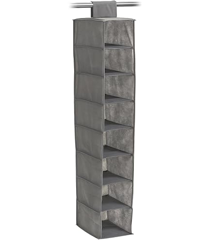 Rangement Suspendu 6 Compartiments GLOSKIN - Grille Gris - Pour Vêtements, Serviettes - Économie D'Espace - 11