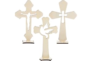 KIKVTER Croce in Legno, 12 Pezzi, Croce in Legno, cattolica, Croce in Legno per Comunione, Battesimo, Croce in Legno, per Fai da Te, Piccola decorazio