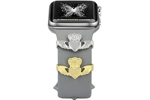 HotHome Dekorative-Rings-Loops Kompatibel mit Silikon Apple Watch Armband Damen Glänzend Zubehör Charms für Smartwatch Uhrenarmband Schmuck Uhrband Charms