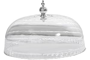Sharplace Coprivivande Torta Trasparente Cupola in Pp, Coperchio per Piatti da Portata di Cloche, Campana di Trasparenti per Dessert, Formaggio, Muffin, Caramelle, 26 Cm
