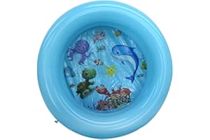 TOYHOOD Planschbecken für Kinder, Kinderpool Babypool Kinder Aufstellpool Aufblasbarem Rund Baby aufblasbares Schwimmbecken Schwimmbad mit Sicherheitsboden für Kinders Indoor Outdoor Garten (Blau, 70x20cm)