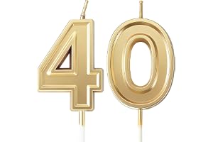 URAQT Ljus för 40-årsdagen, 40:e ljus med nummer födelsedag | 3D Ljus Nummer, Födelsedagstårta Dekorationer, Lämplig Födelsed
