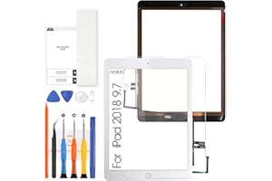 Arbilato Écran Replacement pour iPad 9.7 2018 6th A1893 A1954, pour iPad 6ème Génération Écran Tactile pour iPad6 Numériseur avec Home Button (Blanc)