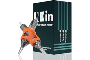 INKin Aghi Tattoo Misti,40Pezzi #12 Standard 0,35MM Round Magnum Aghi Tattoo L-Taper (5RM 7RM 9RM 13RM 15RM) Aghi per Tatuaggi con Impugnatura in Silicone Sterilizzate, Anti Reflusso con Membrana