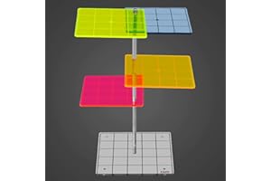 CZYY Set di rialzi 3D da Combattimento in Acrilico colorato collegato da pilastri Metallici Volanti in Miniatura Stand con 2,5 cm SquareGrid Grande Spazio Wargame per D&D e Altri tavoli Rpg