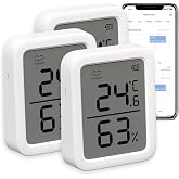 SwitchBot │ Indoor Thermometer Hygrometer │ Temperature &amp; Humidity Sensor, Smart Alert, 68 Days Data Storage, Bluetooth, 3" │