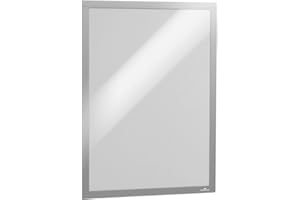 Durable 488323 Marco informativo Duraframe (A3, autoadhesivo con cierre magnético) 6 piezas, plata