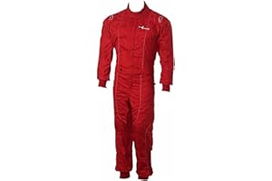 PM SPORTS New Adult Karting/Race/Rally One Piece Suits Poly Cotton 3 Brilliant Colors (Red, Large)