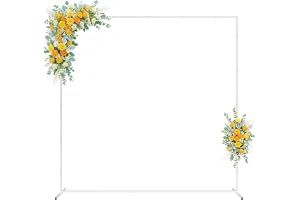 Bröllopsbåge bakgrundsstativ 15 x 15 cm fyrkantiga bröllopsbågar för ceremoni vit metall bågstativ för bröllop möhippa födelsedagsfest trädgård blommig bröllop berså årsdag evenemang dekor