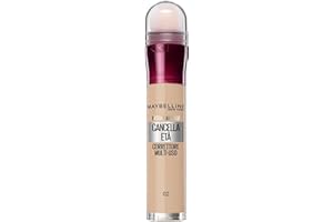 Maybelline New York Correttore Multi-Uso, Idratante e con Coprenza Modulabile, Imperfezioni e Occhiaie Coperte, Con Bacche di Goji e Haloxyl, Cancella Età, Tonalità: 02 Nude, 6,8 ml