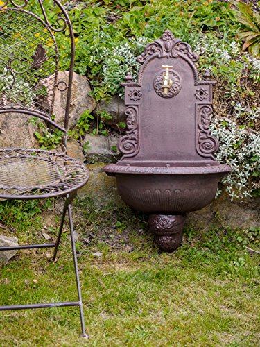 Waschbecken Wandbrunnen Garten Eisen Gründerzeit antik Stil Brunnen Blume - 2