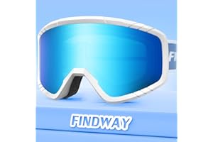 Findway Kinder Skibrille, Snowboard Brille für Brillenträger, OTG, UV-Schutz Kompatibler Helm, Anti Fog Kinderskibrille Ski Goggles für Skifahren/Skaten/Schneemobil, Für Junior Teenager 3~14 Jahre