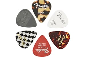 Fender© "351 Material Medley Picks" Médiators pour Guitare et Basse - Diverses couleurs et matériaux - Heavy - Set de 6