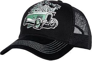 King Kerosin Męska czapka typu trucker | czapka | trucker | czarna | vintage | Hot Rod | 50S | Kustom Kulture | Hot Rod Service