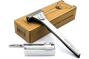 PARKER SAFETY RAZOR Regulowana maszynka do golenia Parker – regulowana maszynka do golenia z pojedynczym ostrzem, w zestawie 20 ostrzy do golenia Parker Injector. Spersonalizuj swoje golenie od łagodnego do agresywnego