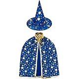 Kinder Halloween Kostüm Hexe/Zauberer Set – Umhang Mit Hut & Kürbis-Tasche Für Cosplay & Party