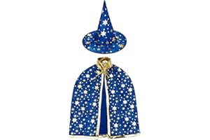 HomeMall Kinder Halloween Kostüm, Hexe Zauberer Umhang mit Hut für Kinder