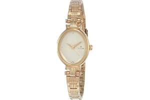 Titan Quartz Analog Champagne Dial Gold Stainless Steel Strap Watch for Women - NT2535YM01