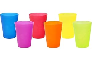 Gut & Günstig Drinking Cups Colourful Set of 6 Platsik Cups 0.3 Litres Suitable as Plastic Cups for Children