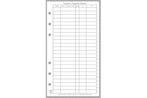 HANDY FORMS Personal Size Payment/Expense Record and Check Register, Sized and Punched for Filofax Personal Notebook (3.7" x 6.75")