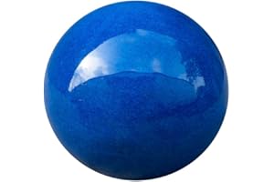 Teramico Boule décorative de jardin émaillée – Bleu, vert, anthracite, turquoise, céladon – Très haute qualité résistante au gel et aux intempéries - en grès (12 cm, bleu)