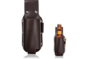 LINGJIA Marrone Cappello Porta Birra, Portabottiglie da Cintura, Cintura da Birra, Borsa da Birra Accessoria, Regalo da Uomo per la Birra, Può Essere Appeso Intorno Alla Vita, adatto All'uso Esterno