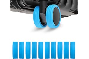 DIVINA VITAE 10 szt. silikonowych pokrowców na kółka do walizki bagażowej, ochrona przed zarysowaniami, wstrząsami, cicha osłona ochronna, NIEBIESKI, rozmiar uniwersalny