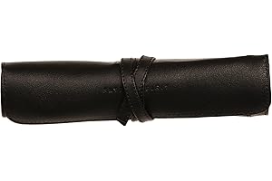 Clairefontaine 930026C Flying Spirit piórnik zwijany 26,7 x 20,5 cm skórzany, w kolorze czarnym, na kredki oraz ulubione przybory plastyczne