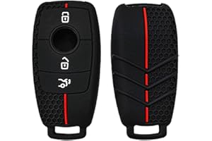 Kesiku Mercede*s Schlüsselhülle für Class A B C E S CLA CLS GLA GLE GLC GLK AMG Schlüssel, Mercede*s Schlüssel Cover, Autoschlüssel Hülle Mercede*s Silikon - 3 Tasten Schwarz