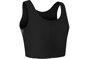 XUJI Tomboy Transgénero FTM Zip Up Aprendible Binder de media pecho transpirable