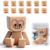 Korsaot Wackelfigur Auto - Lustiger Holzmann Mit 12 Austauschbaren Gesichtern