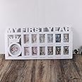 My First Year Baby Photo Frame Baby Picture Frames Album Baby Hand and Footprint Kit Keepsake Frame 1-12 Months Multi Picture Display Kit Gift for New Mums and Dads