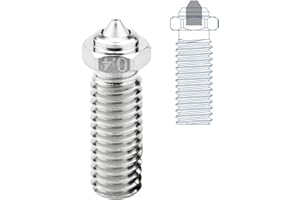 POLISI3D Upgrade Bimetal MY Ugello 0.4 in acciaio temprato rivestito in rame compatibile con Volcano Heater Block Hotend Genius Pro Sidewinder X1 X2 FLSUN SR Vyper Kobra Max/Plus, Kobra 2 3D stampante (0,4 mm)