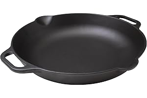Victoria Żeliwna patelnia paella przyprawiona 100% koszernym certyfikatem niemodyfikowanym genetycznie olejem lnianym, 33 cm, czarna