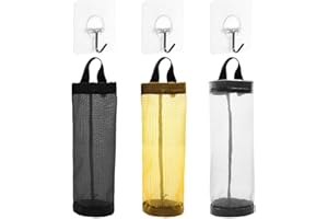XM-ZHHY Guarda Bolsas de Plastico Cocina, 3 Piezas Hanging Basura Organizador Bolsas de Plastico con 3 Ganchos, Dispensador Bolsas de Plástico, Dispensador de Bolsas de Plástico para Cocina