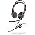 Poly Blackwire 5220 Wired Headset - Flexible Noise Cancelling Microphone Boom - Ergonomic Design - Connect to PC/Mac, Mobile 