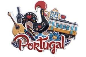 WEDAREGO Aimant de réfrigérateur 3D du Portugal - Souvenirs touristiques - Fait à la main - En résine - Décoration de cuisine - Cadeau de voyage