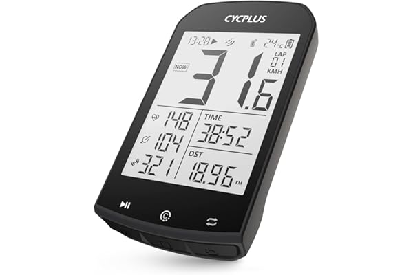 CYCPLUS M1 Compteur Velo GPS,GPS Compteur Vélo sans Fil,Odomètre Velo,Bluetooth Ant + Dispositif de Vélo,Ordinateur de Vélo sans Fil Étanche,Compteur de Vitesse GPS,Bike Computer,VTT Vélo de Route