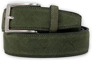 EMILA Cintura scamosciata uomo in vera pelle cinta camoscio artigianale casual 3,5 cm con fibbia per jeans pantalone abiti da ragazzo made in italy belt classica elegante primavera estate 2024 Vera Pelle