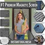 Mosquitera magnética para puertas - Nuevo diseño, Sin huecos, Manos libres; Instálela usted mismo. Cortina mosquitera que se cierra como magia. ¡Deje entrar el aire fresco y los insectos afuera!
