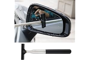 KINBOM Tergicristallo per Specchietto Per auto, Tergicristallo Telescopico per Auto con Asta Telescopica Lunga 86 cm Tergicristallo Automatico Regolabile per Nebbia di Acqua Piovana (Nero)